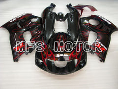 Suzuki GSXR600 1997-2000 ABS Fairing - Flame - Black Red - MFS2563 - Fairings Kit