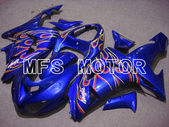 Kawasaki NINJA ZX10R 2006-2007 Injection ABS Fairing - Flame - Blue Red - MFS5977 - Fairings Kit