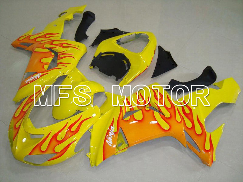 Kawasaki NINJA ZX10R 2006-2007 Injection ABS Fairing - Flame - Yellow Red - MFS5981 - Fairings Kit