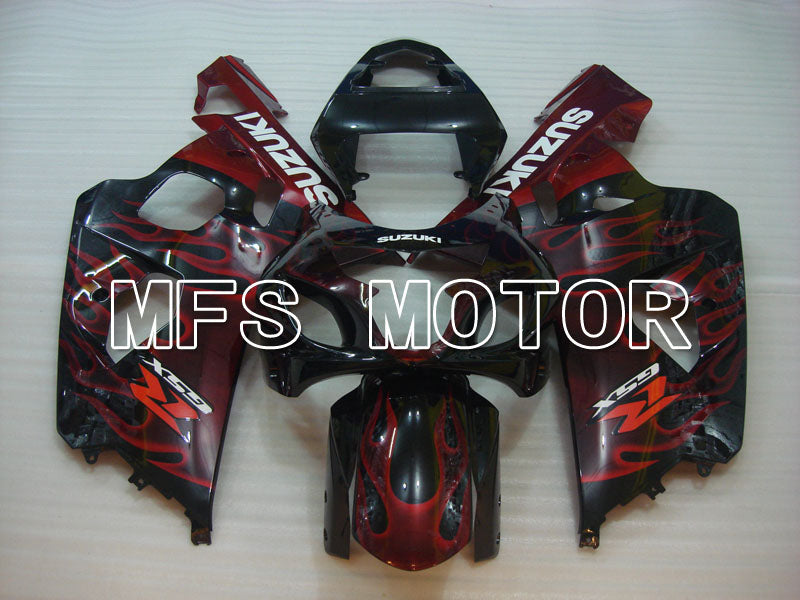 Suzuki GSXR600 GSXR750 2004-2005 Injection ABS Fairing - Flame - Black Red - MFS2237 - Fairings Kit
