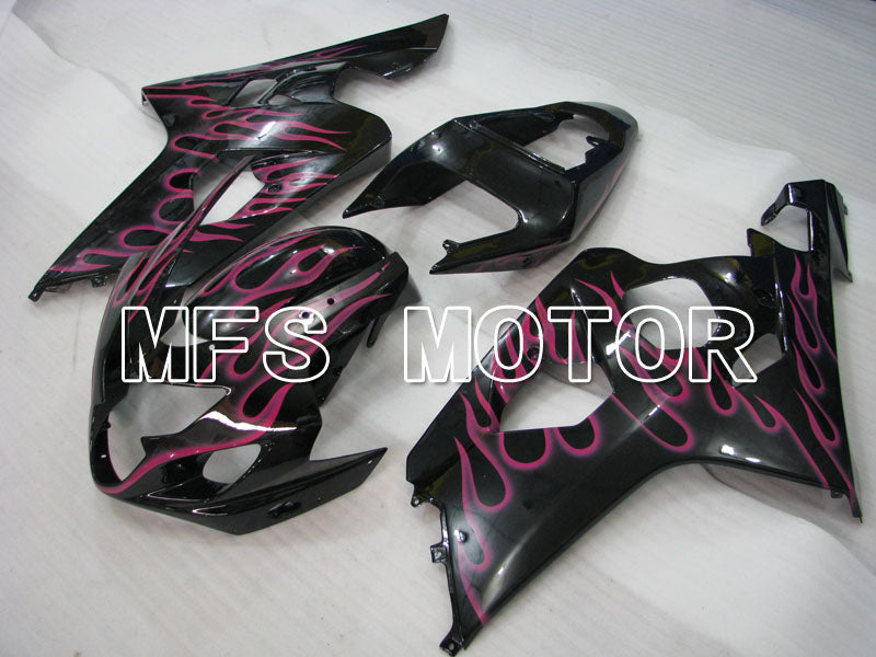 Suzuki GSXR600 GSXR750 2004-2005 Injection ABS Fairing - Flame - Black Red - MFS2239 - Fairings Kit