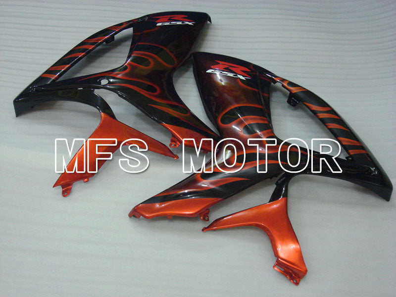 Suzuki GSXR600 GSXR750 2006-2007 Injection ABS Fairing - Flame - Black Orange - MFS2335 - Fairings Kit