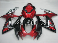 Suzuki GSXR600 GSXR750 2006-2007 Injection ABS Fairing - Factory Style - Black Red wine color - MFS2403 - Fairings Kit