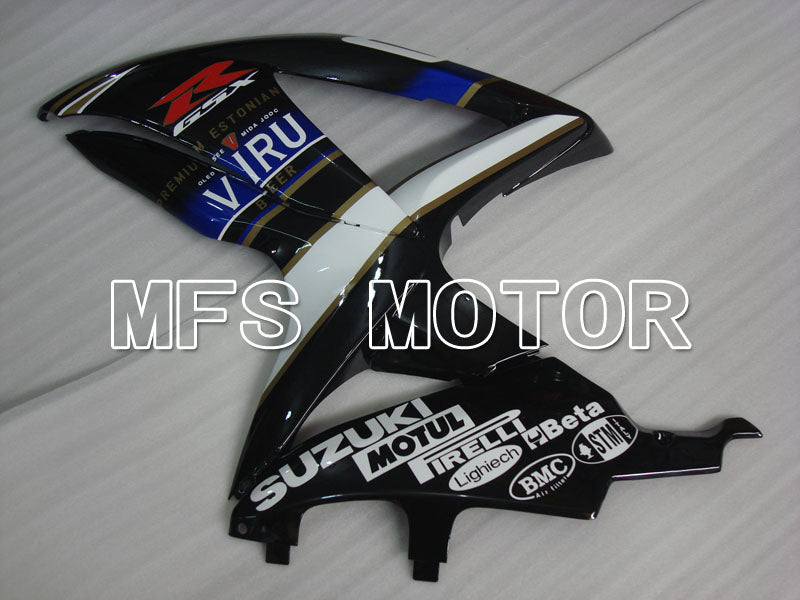 Suzuki GSXR600 GSXR750 2008-2010 Injection ABS Fairing - VIRU - Black White - MFS2491 - Fairings Kit