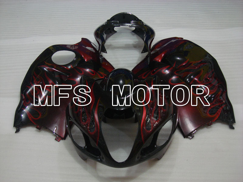 Suzuki GSXR1300 Hayabusa 1999-2007 Injection ABS Fairing - Flame - Black Red - MFS2771 - Fairings Kit