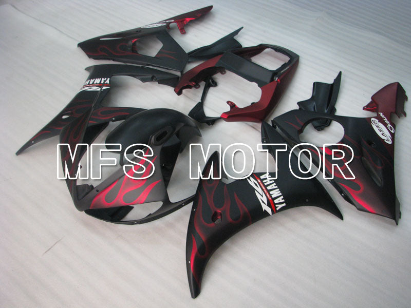 Yamaha YZF-R6 2003-2004 Injection ABS Fairing - Flame - Matte Black Red wine color - MFS3611 - Fairings Kit