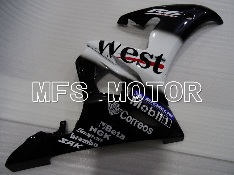 Yamaha YZF-R6 2003-2004 Injection ABS Fairing - West - White Black - MFS3681 - Fairings Kit
