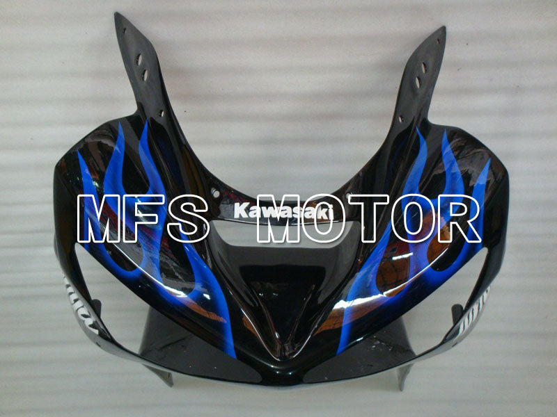 Kawasaki NINJA ZX6R 2003-2004 Injection ABS Fairing - Flame - Black Blue - MFS3710 - Fairings Kit
