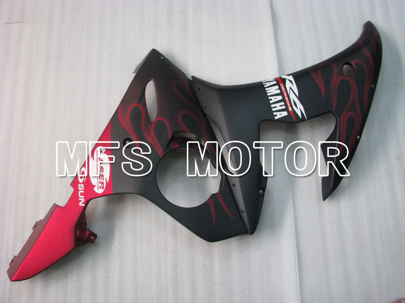 Yamaha YZF-R6 2005 Injection ABS Fairing - Flame - Red Black Matte - MFS3737 - Fairings Kit