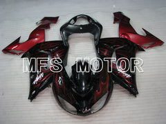 Kawasaki NINJA ZX10R 2006-2007 Injection ABS Fairing - Flame - Black Red - MFS4005 - Fairings Kit