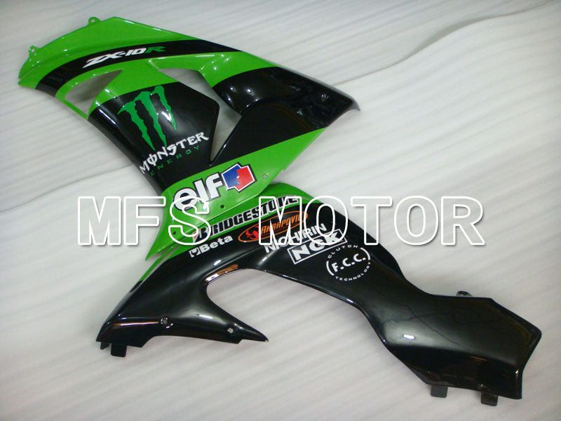 Kawasaki NINJA ZX10R 2006-2007 Injection ABS Fairing - Monster - Black Green - MFS4008 - Fairings Kit