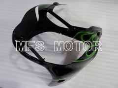Kawasaki NINJA ZX12R 2000-2001 Injection ABS Fairing - Flame - Black Green - MFS4101 - Fairings Kit