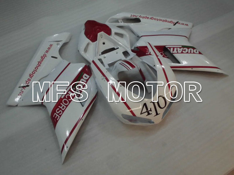 Ducati 848 / 1098 / 1198 2007-2011 Injection ABS Fairing - Factory Style - Red wine color White - MFS4148 - Fairings Kit