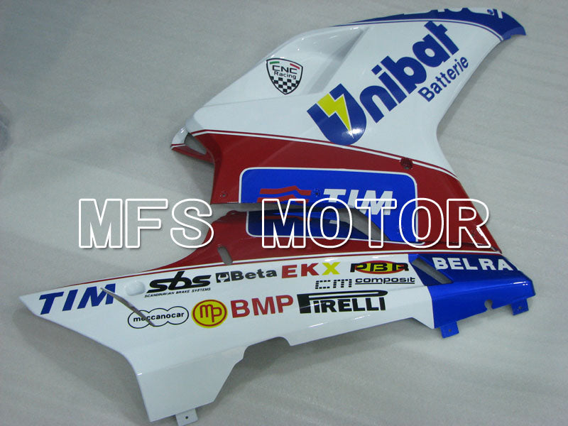 Ducati 848 / 1098 / 1198 2007-2011 Injection ABS Fairing - Unibat - Red wine color White - MFS4197 - Fairings Kit