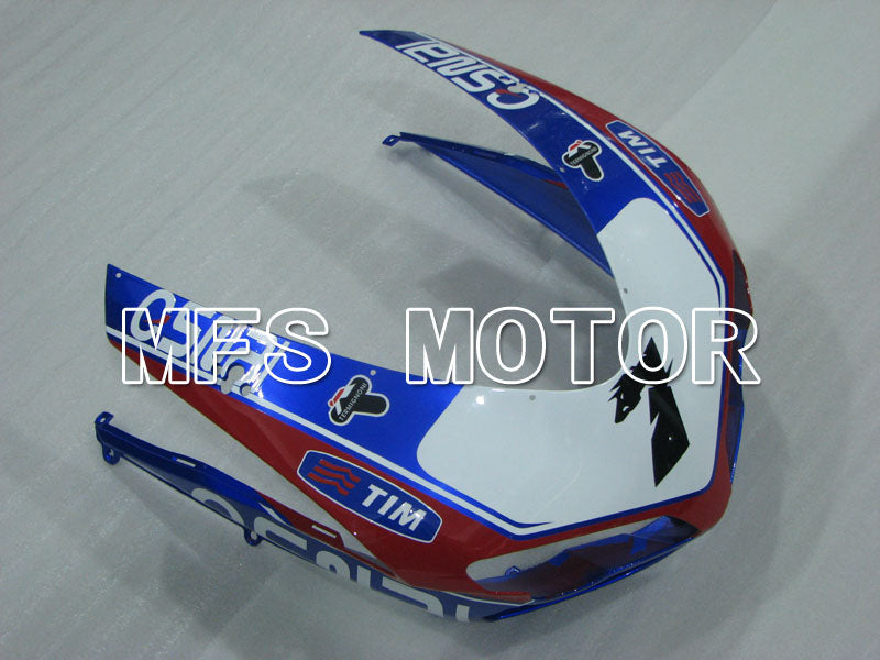 Ducati 848 / 1098 / 1198 2007-2011 Injection ABS Fairing - Unibat - Red wine color White - MFS4197 - Fairings Kit