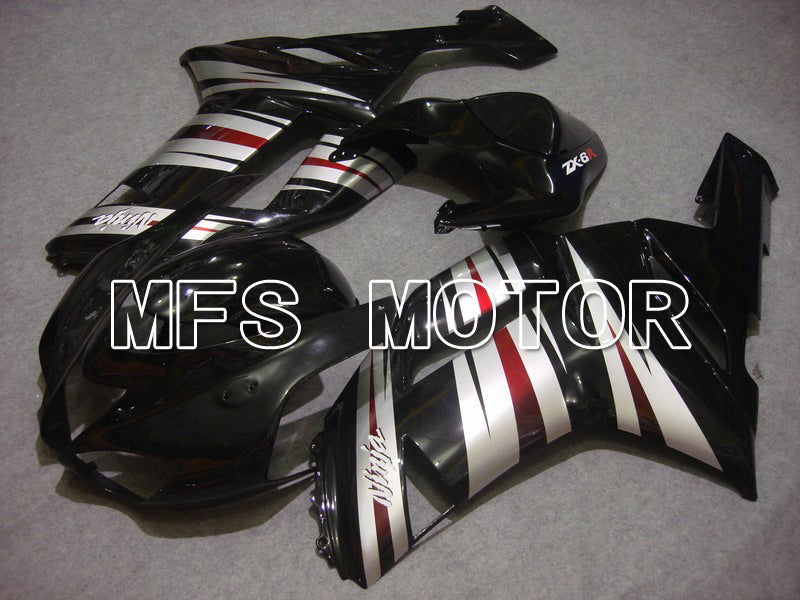 Kawasaki NINJA ZX6R 2007-2008 Injection ABS Fairing - Factory Style - Black Silver - MFS5794 - Fairings Kit