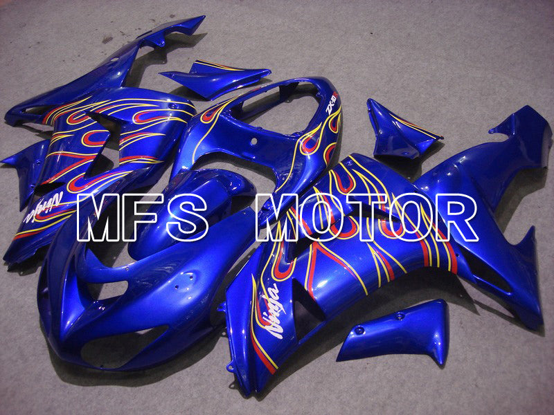 Kawasaki NINJA ZX10R 2006-2007 Injection ABS Fairing - Flame - Blue Red - MFS5977 - Fairings Kit